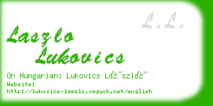 laszlo lukovics business card